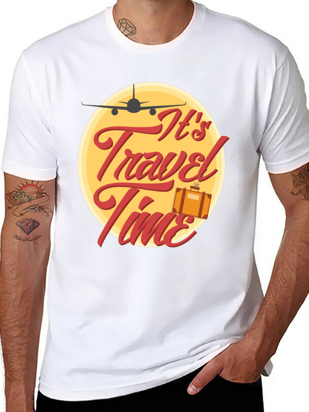 Its Travel Time Black Graphic Tee