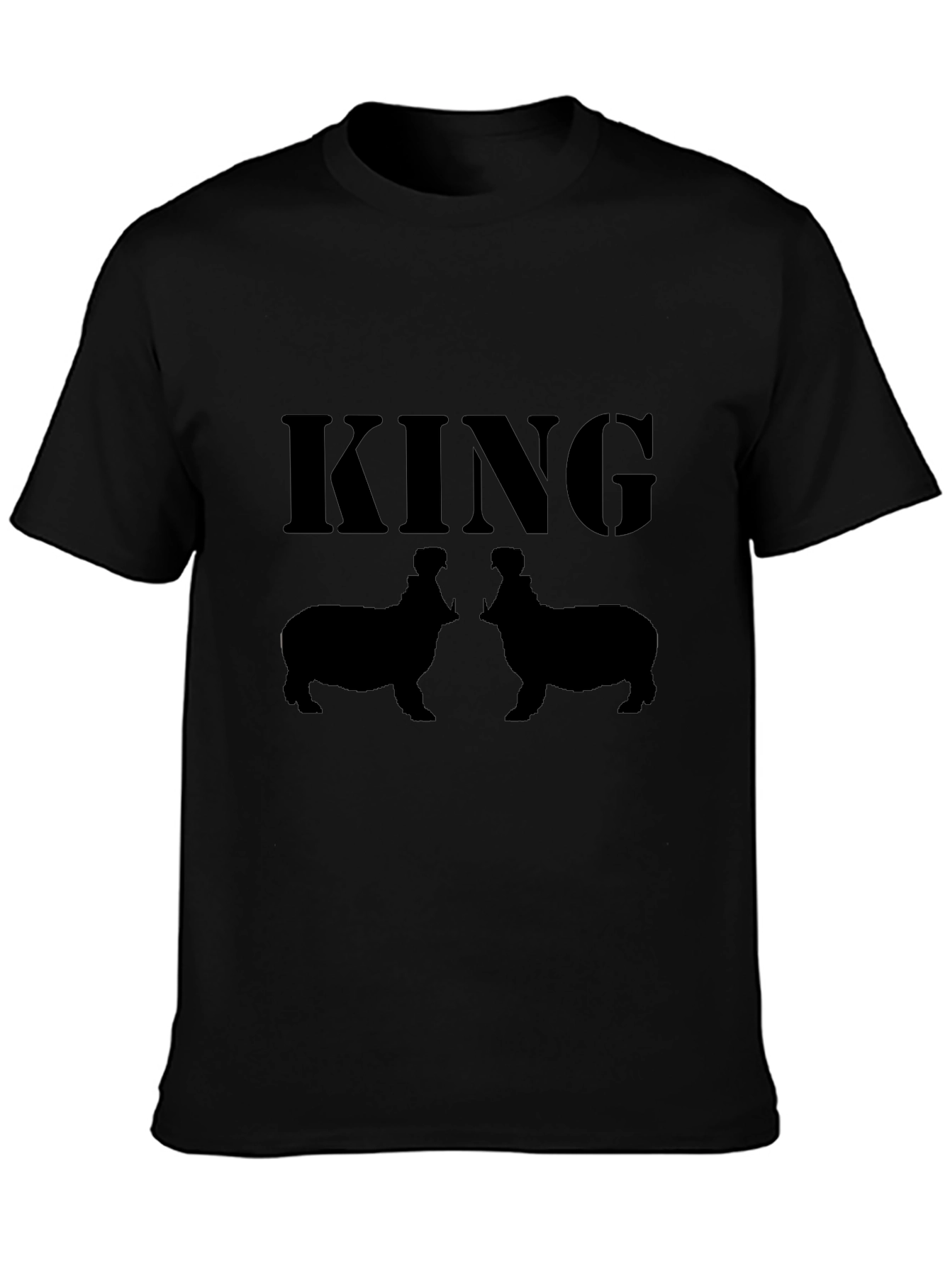 King Hippo T-Shirt - Black Graphic Tee