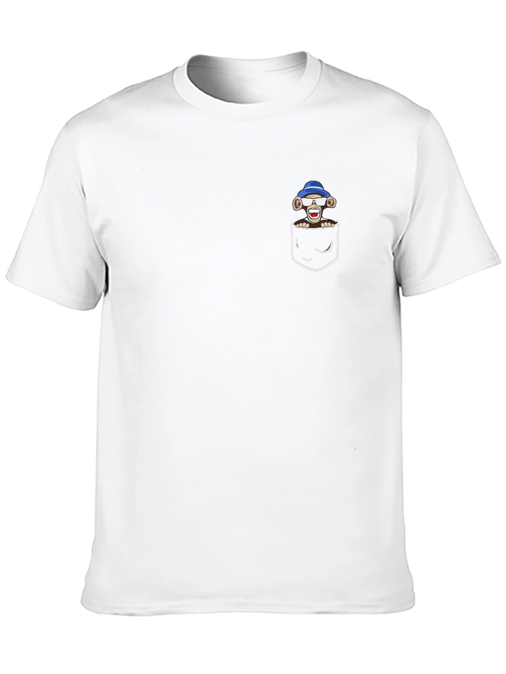 Monkey in Pocket Graphic Tee - Black Casual T-Shirt