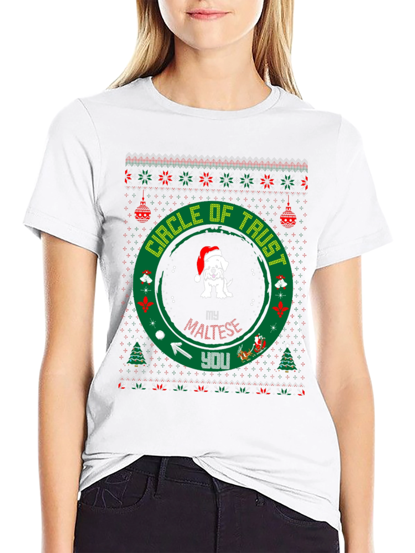 Circle of Trust Maltese Christmas T-Shirt
