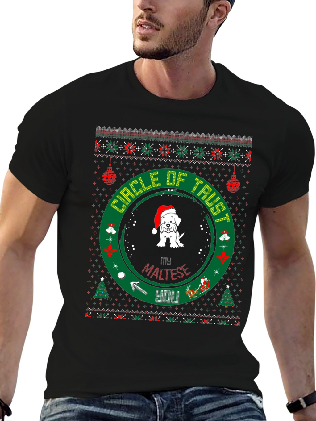 Circle of Trust Maltese Christmas T-Shirt