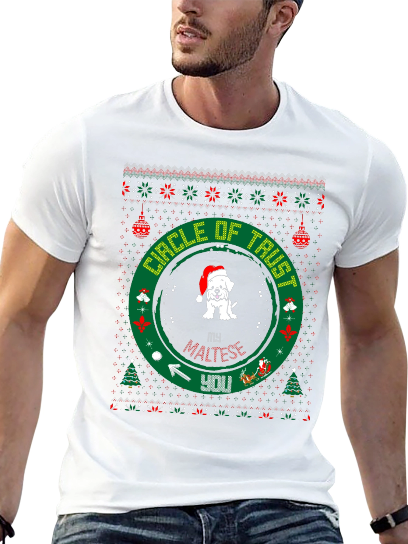 Circle of Trust Maltese Christmas T-Shirt