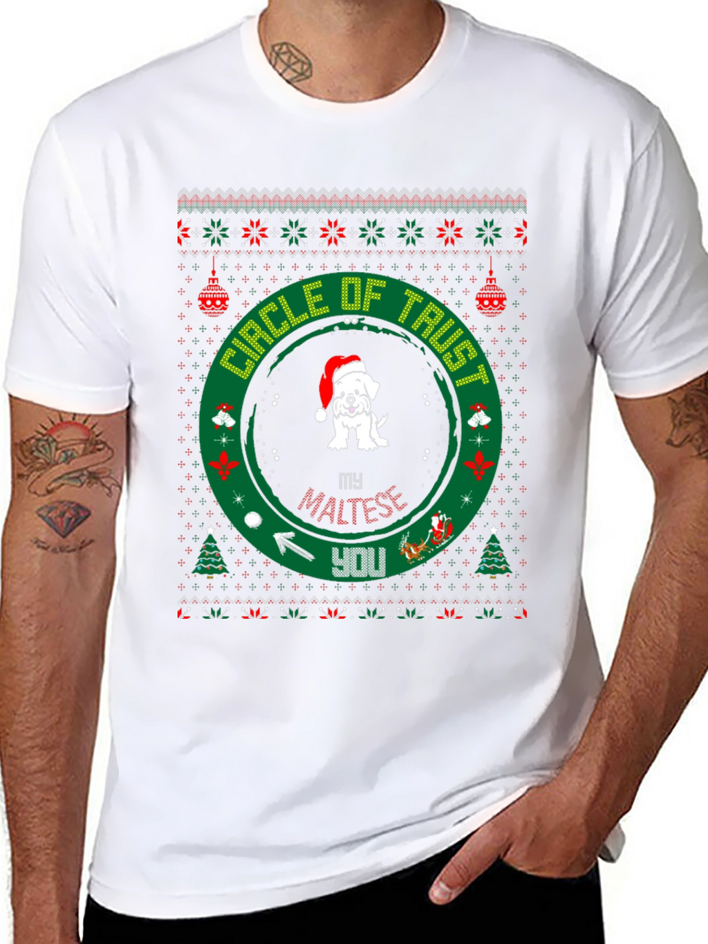 Circle of Trust Maltese Christmas T-Shirt