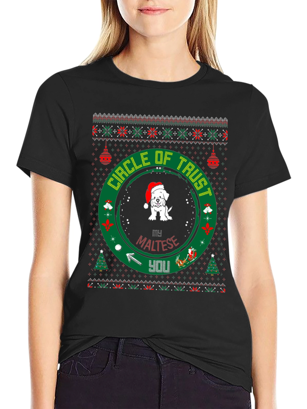 Circle of Trust Maltese Christmas T-Shirt