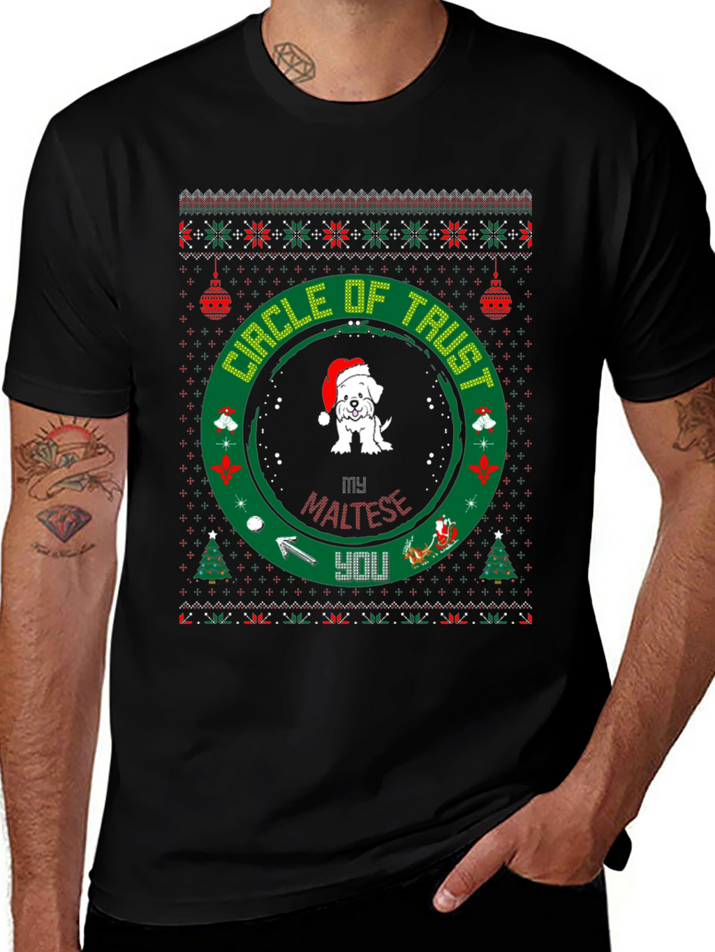 Circle of Trust Maltese Christmas T-Shirt