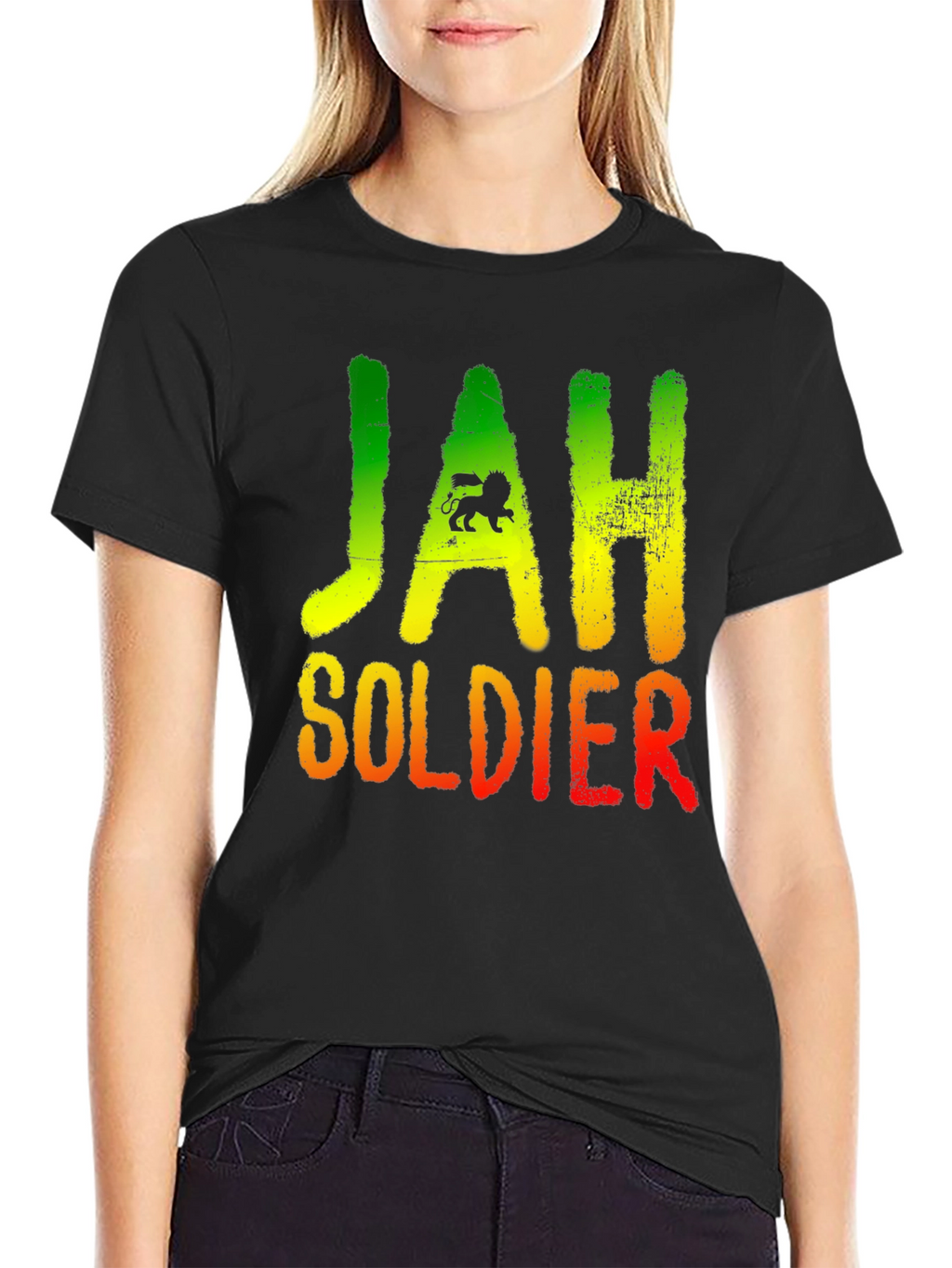 Rasta Lion Jah Soldier Graphic T-Shirt