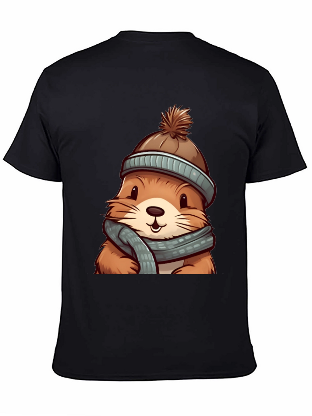 Cute Otter in Winter Gear Graphic Tee