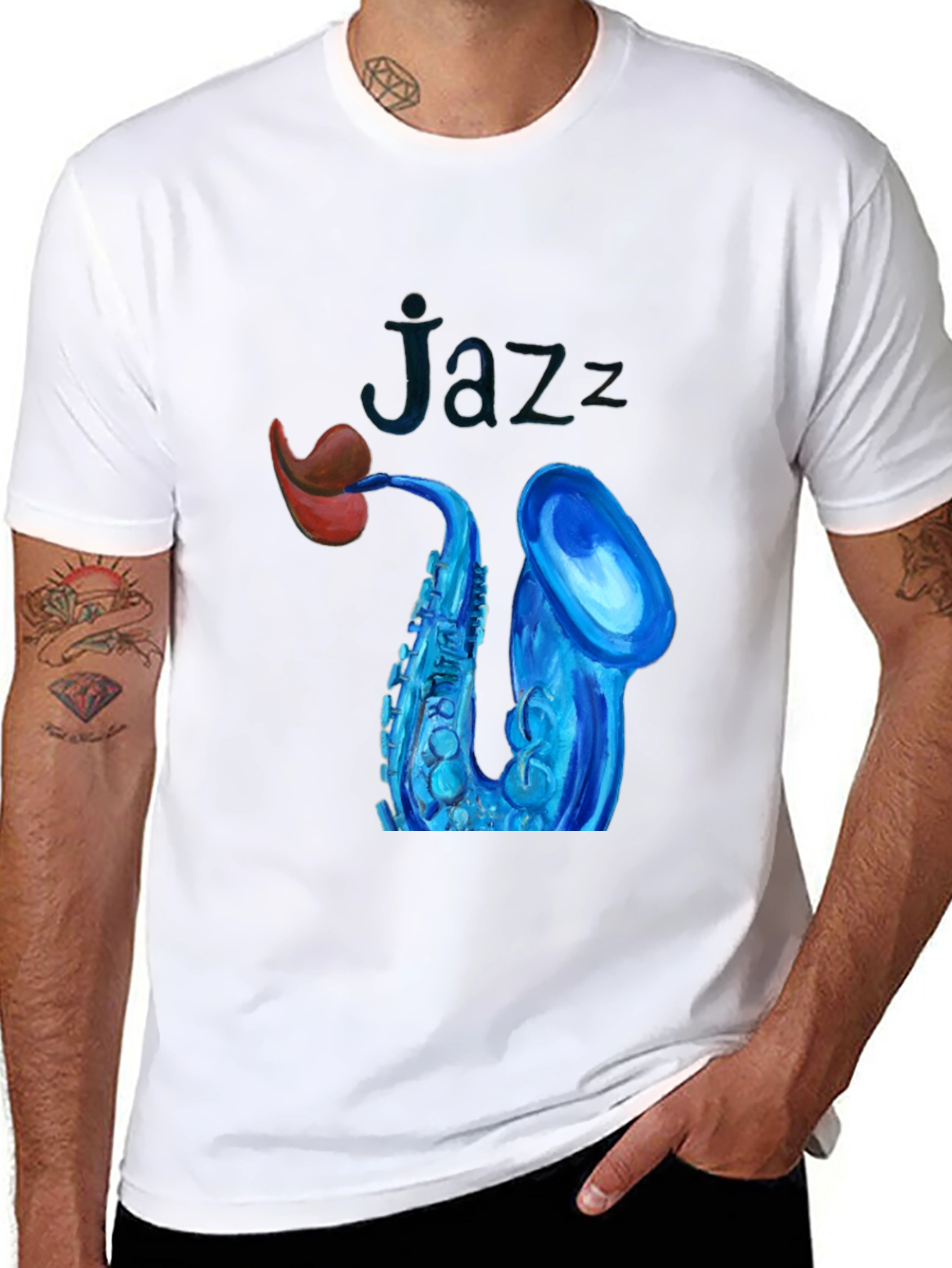 Jazz Saxophone Graphic Tee - Stylish Music Lover T-Shirt