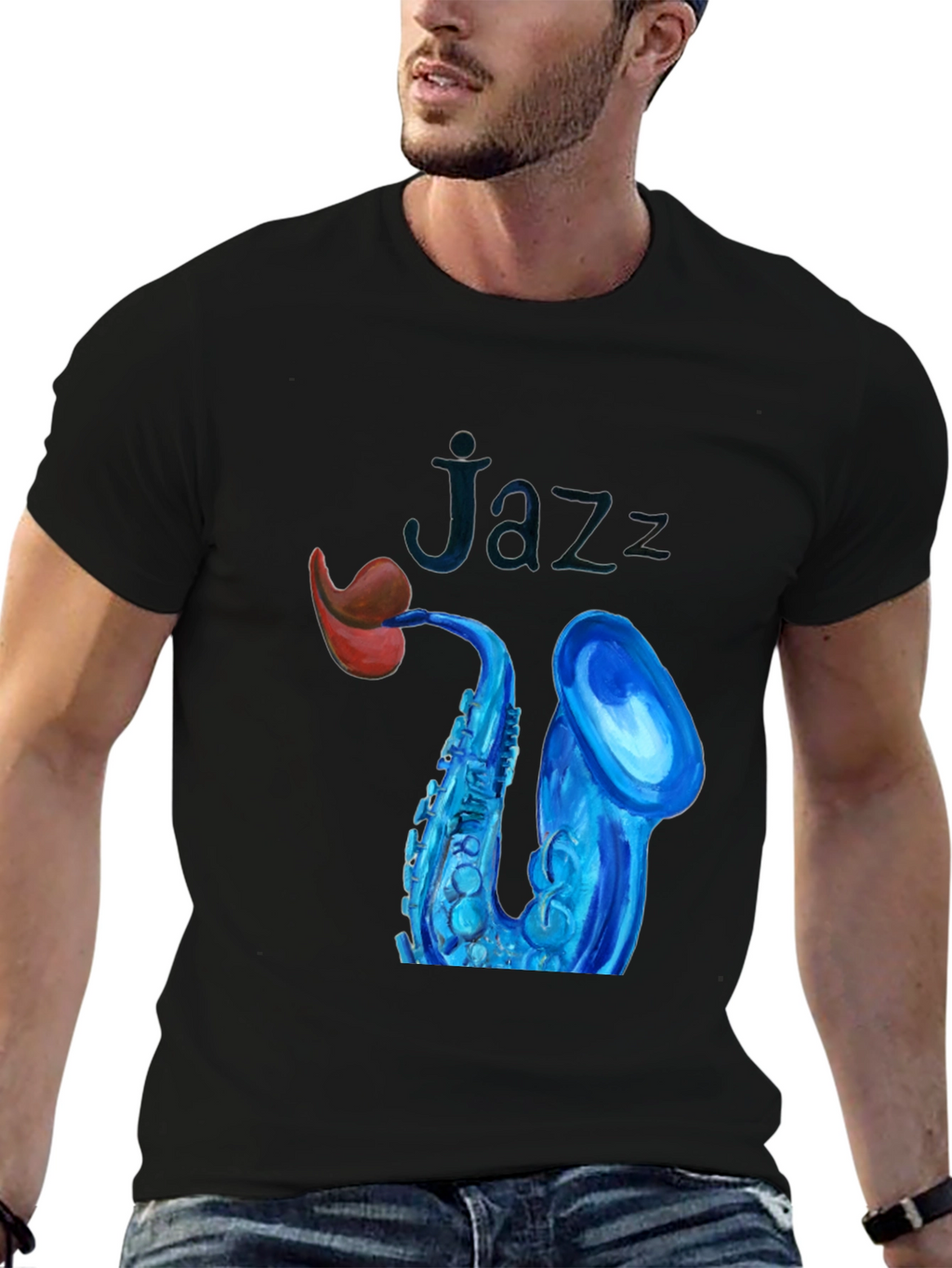 Jazz Saxophone Graphic Tee - Stylish Music Lover T-Shirt