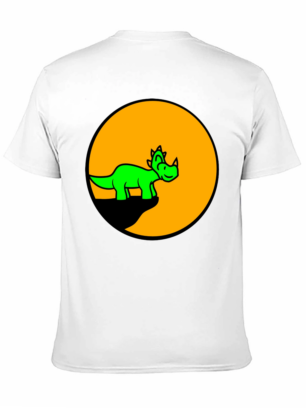 Dino Circle Graphic Tee - Black Cotton T-Shirt