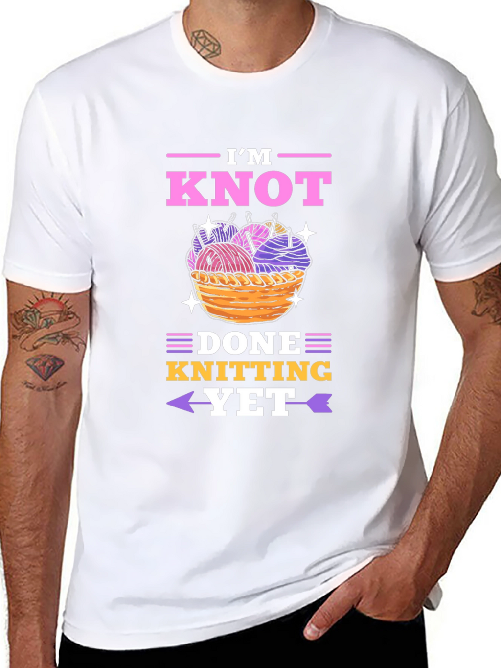 Knitting Lovers T-Shirt - Im Knot Done Yet!