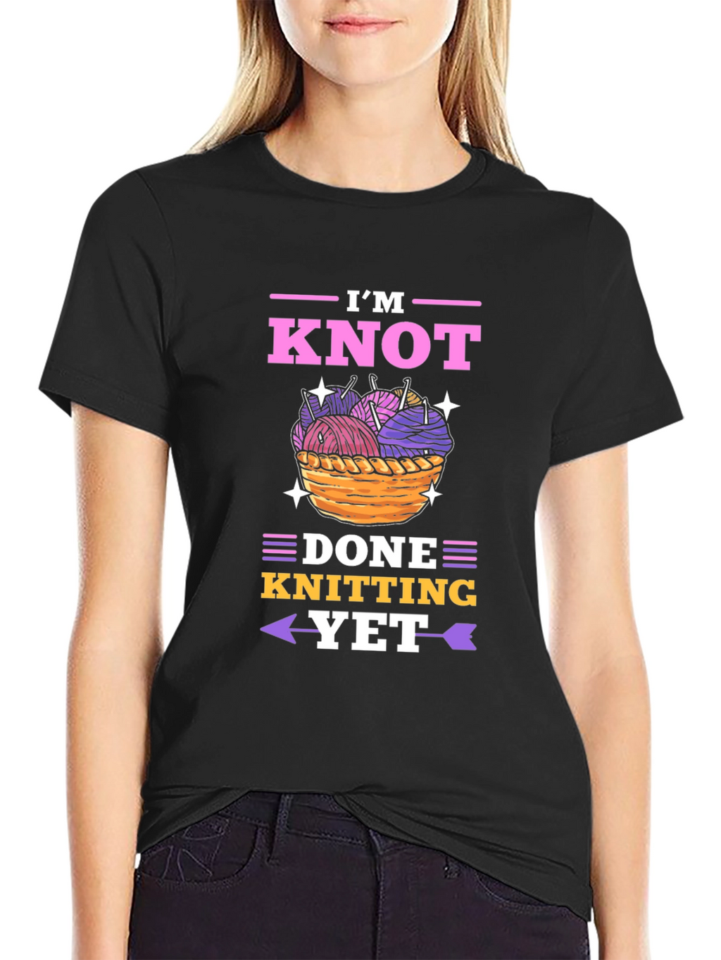 Knitting Lovers T-Shirt - Im Knot Done Yet!