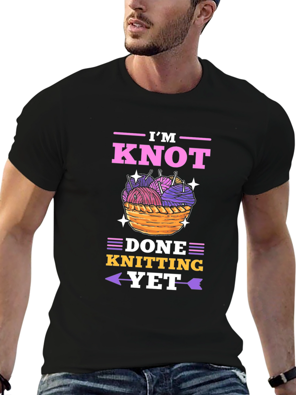 Knitting Lovers T-Shirt - Im Knot Done Yet!