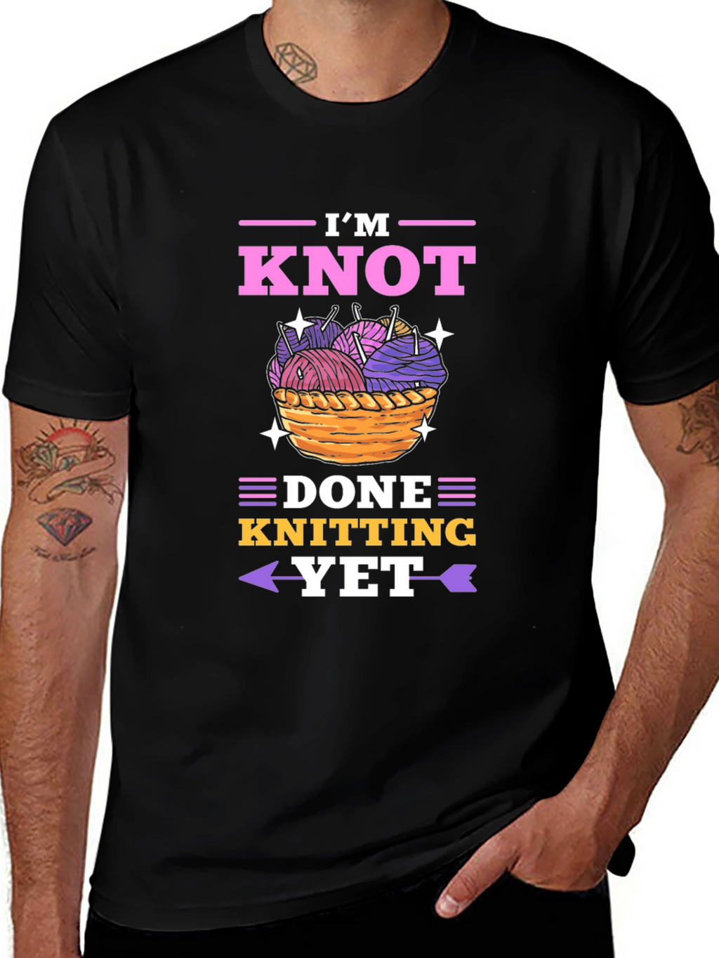 Knitting Lovers T-Shirt - Im Knot Done Yet!