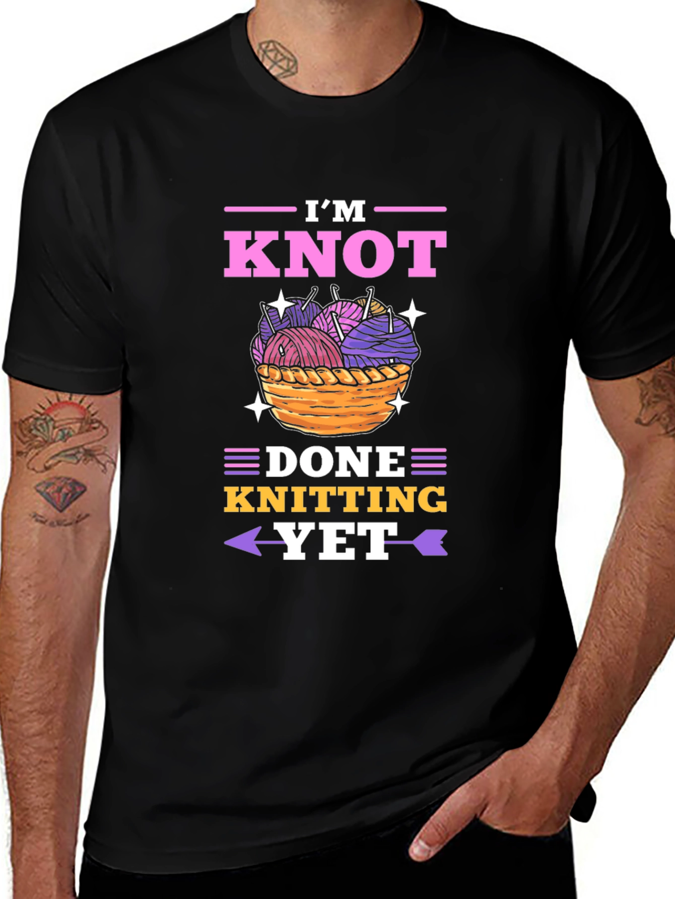 Knitting Lovers T-Shirt - Im Knot Done Yet!