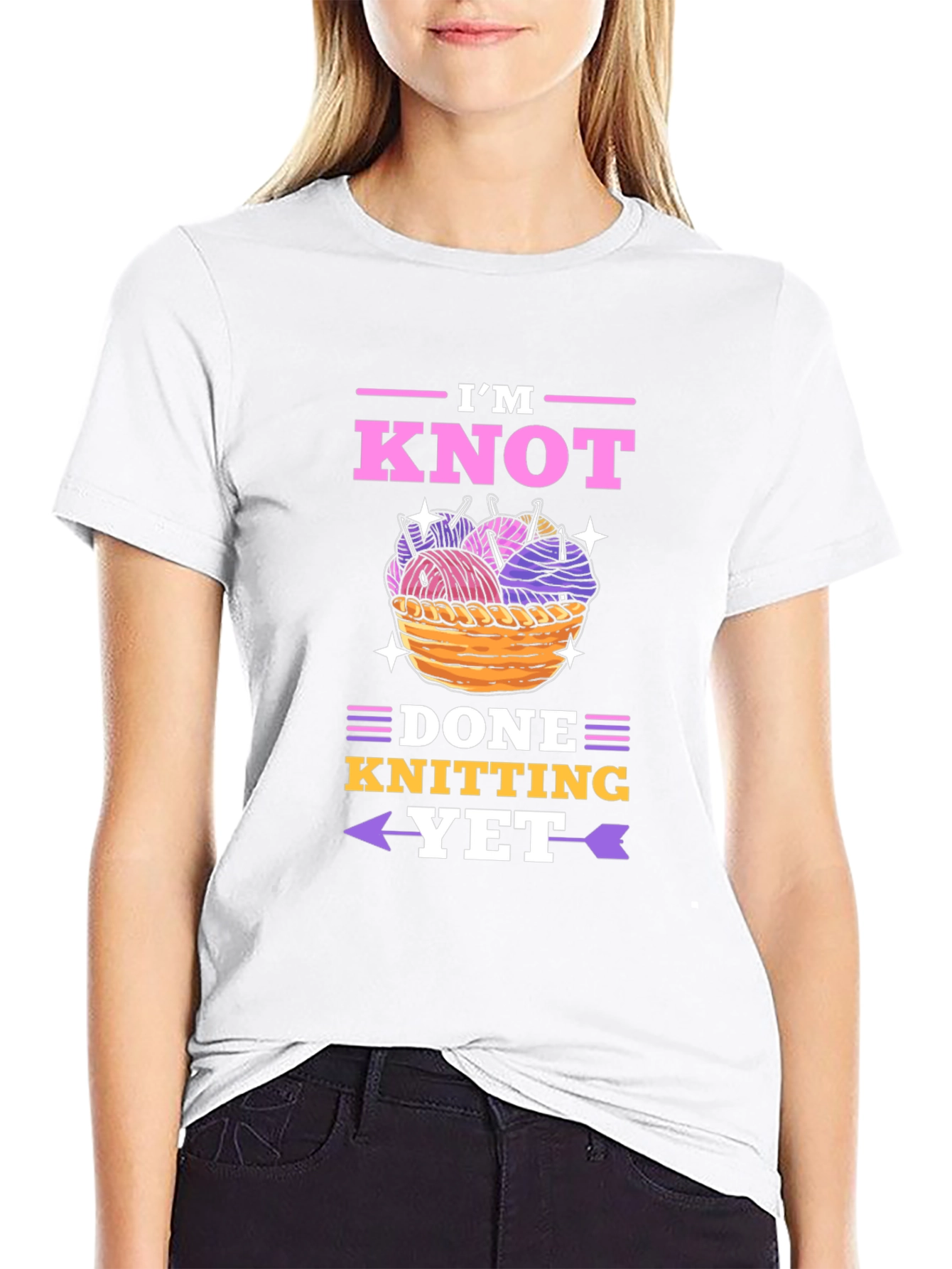 Knitting Lovers T-Shirt - Im Knot Done Yet!