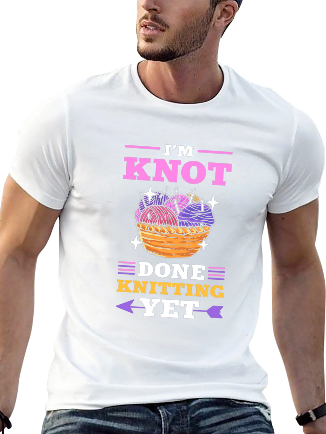 Knitting Lovers T-Shirt - Im Knot Done Yet!
