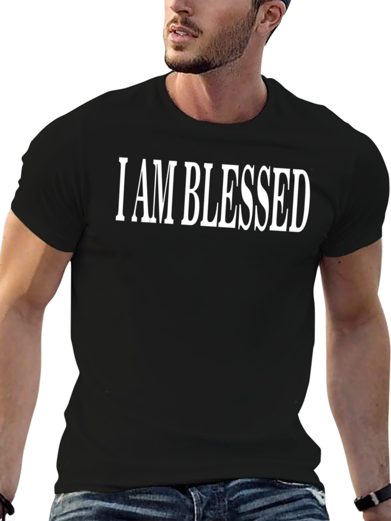 I AM BLESSED Graphic Tee - Black
