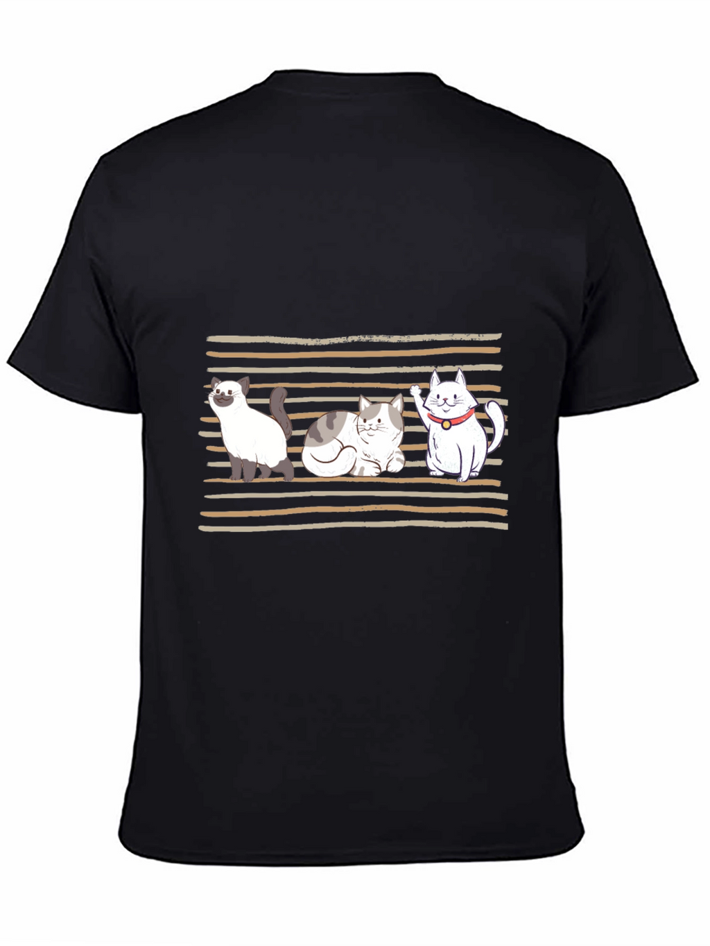 Cute Cats Graphic T-Shirt - Black