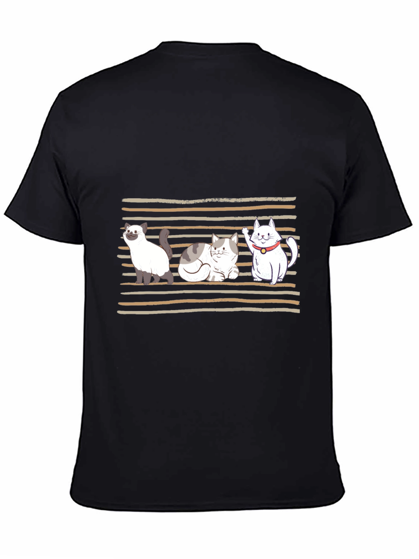 Cute Cats Graphic T-Shirt - Black