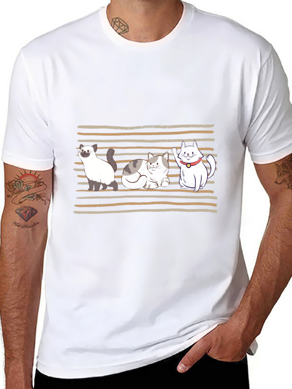 Cute Cats Graphic T-Shirt - Black