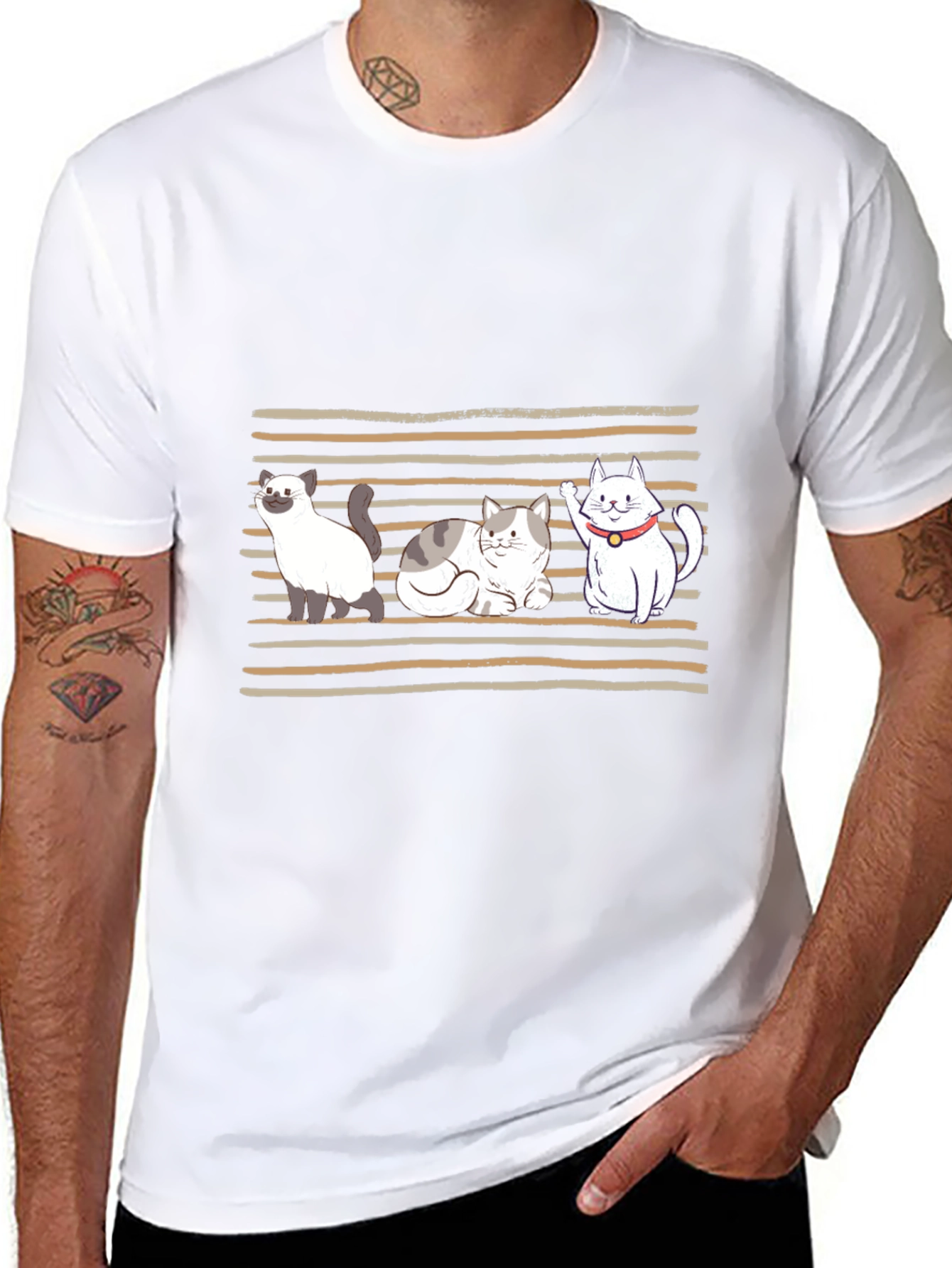 Cute Cats Graphic T-Shirt - Black