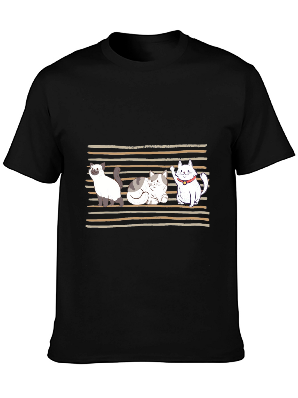 Cute Cats Graphic T-Shirt - Black