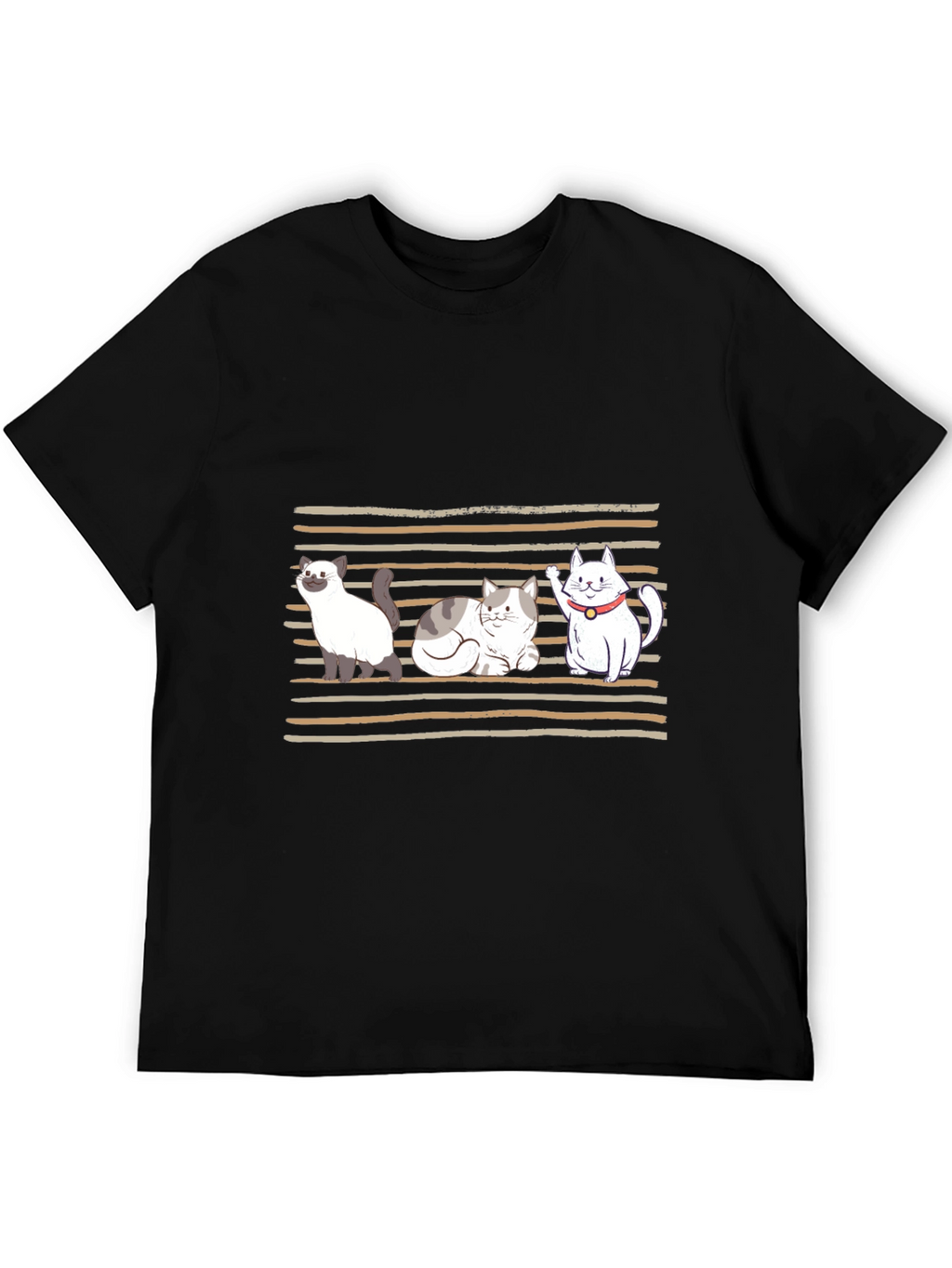Cute Cats Graphic T-Shirt - Black