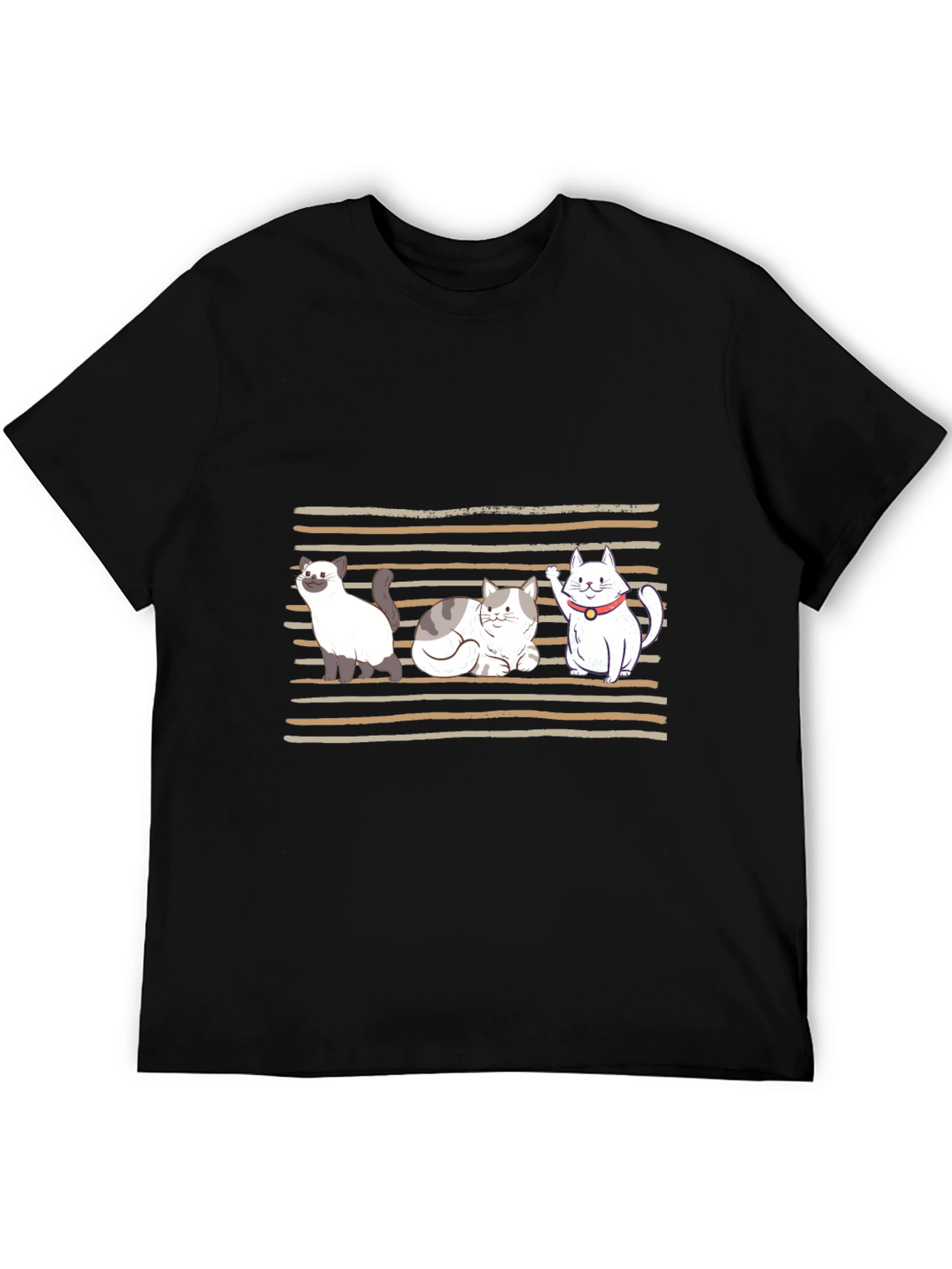 Cute Cats Graphic T-Shirt - Black