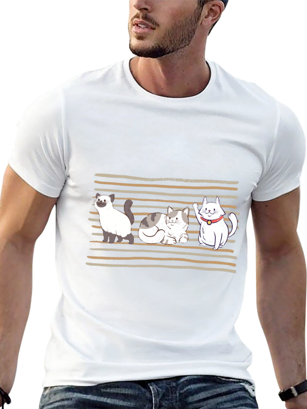 Cute Cats Graphic T-Shirt - Black