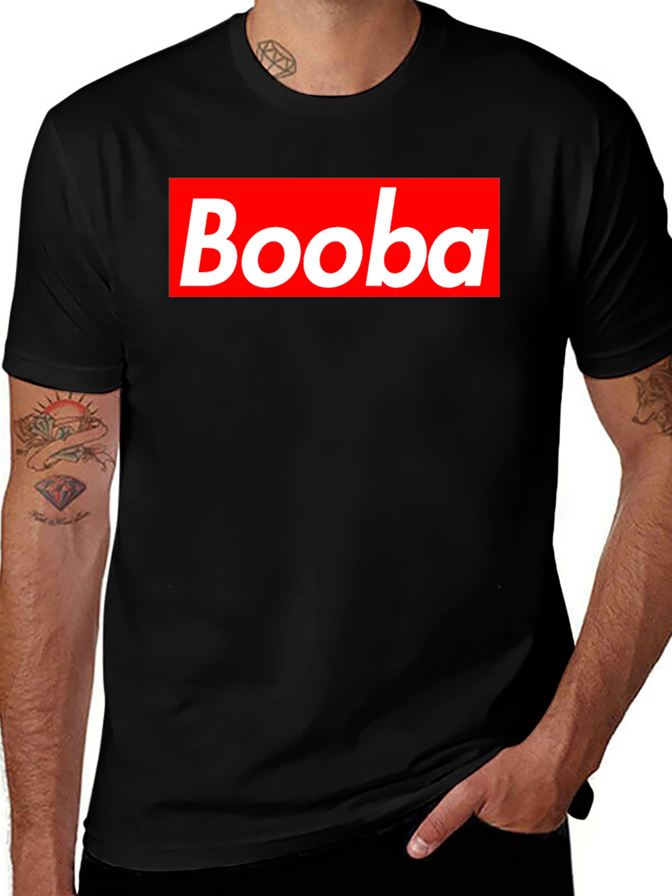 Booba Parody T-Shirt - Red Box Logo Design