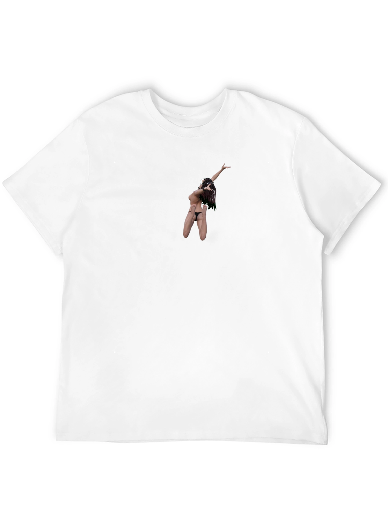 Black T-Shirt with Unique Hula Dancer Graphic