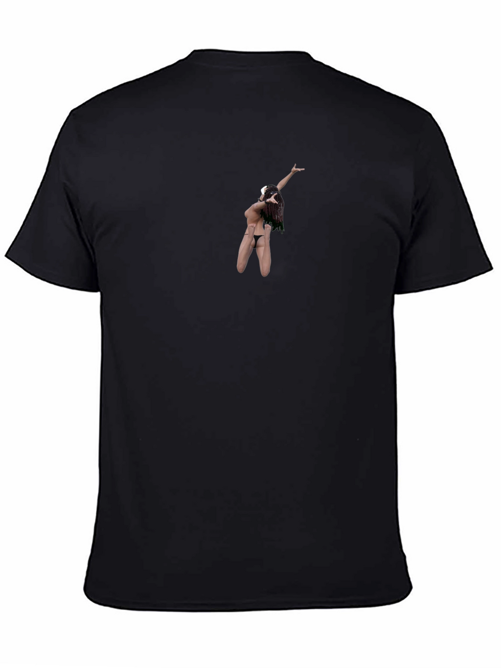Black T-Shirt with Unique Hula Dancer Graphic