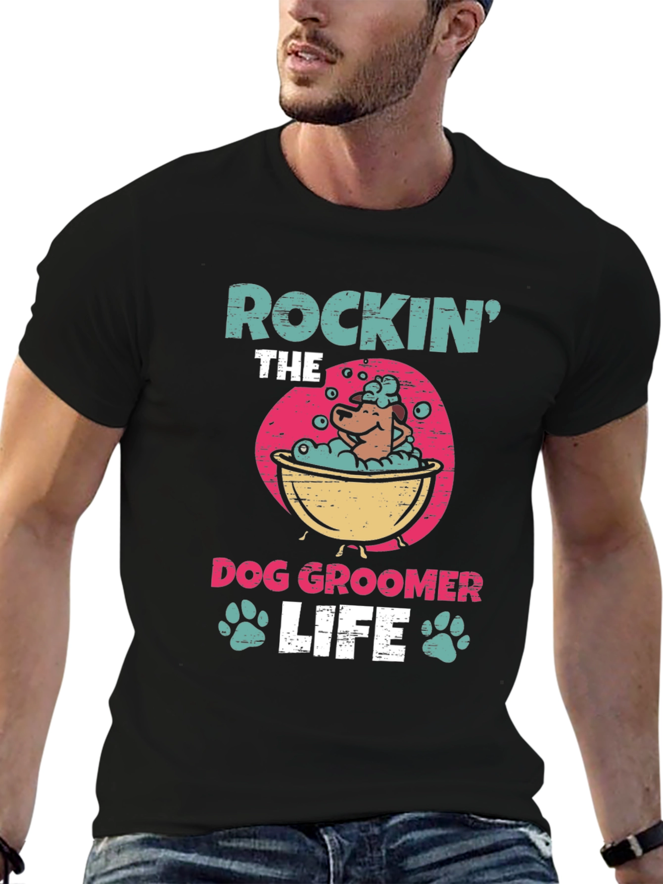 Rockin the Dog Groomer Life Graphic Tee