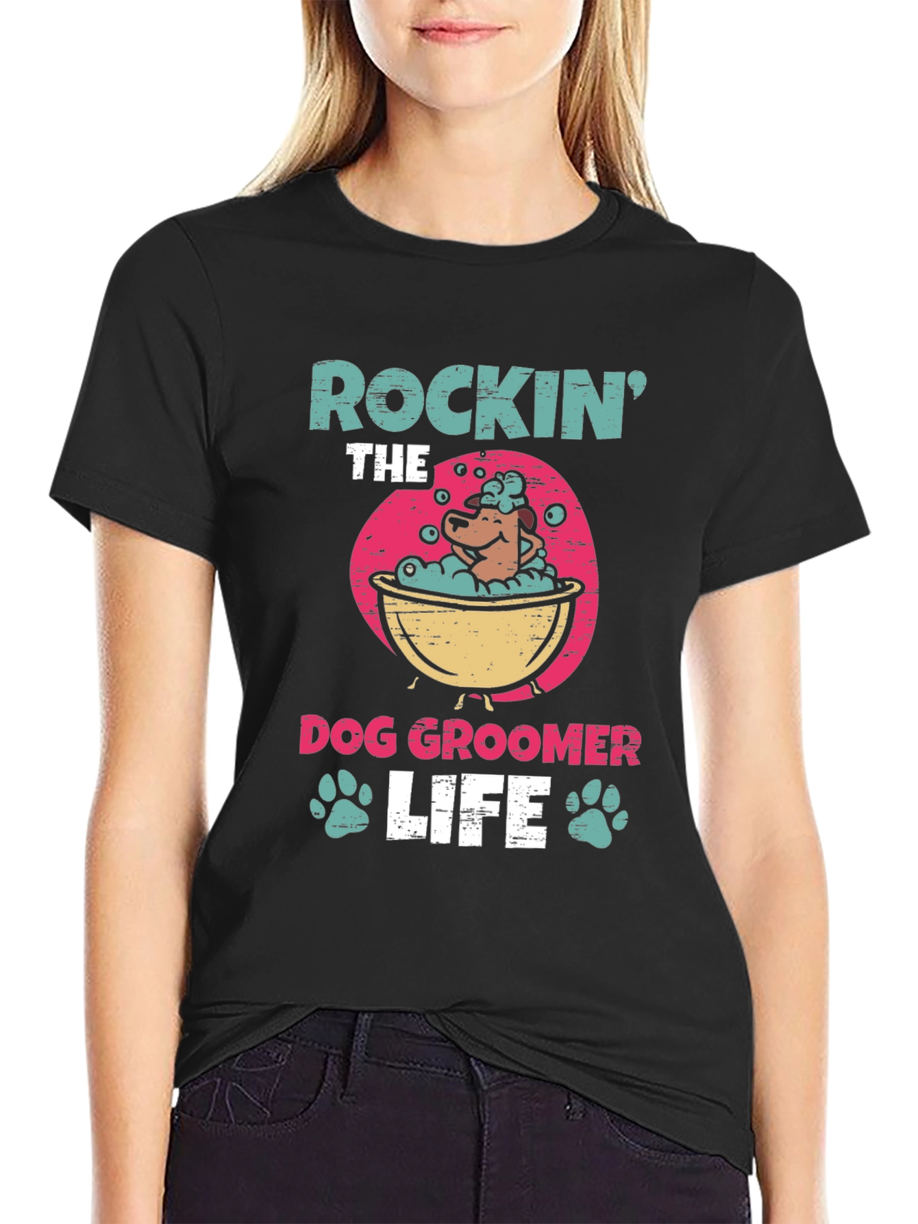 Rockin the Dog Groomer Life Graphic Tee