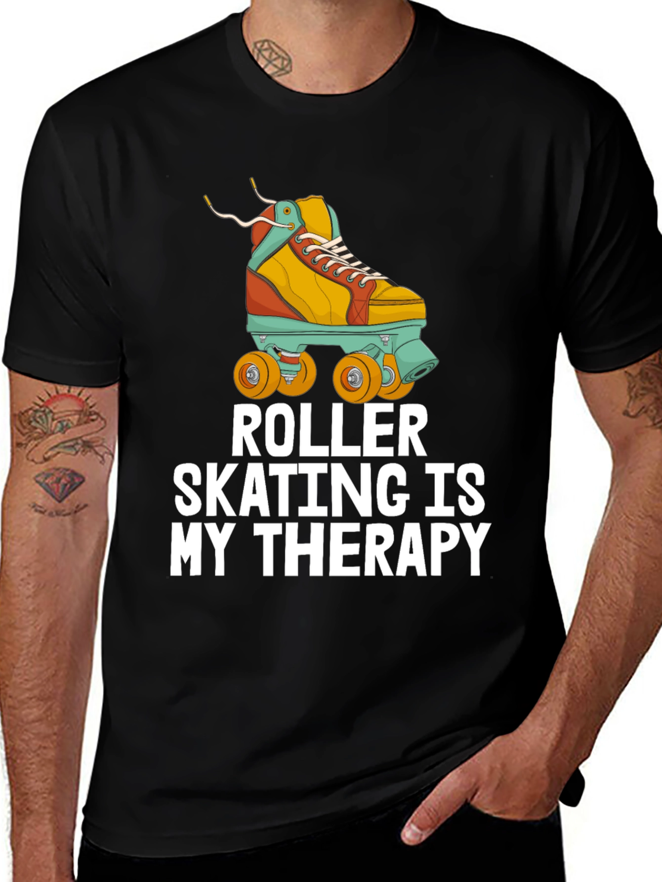 Roller Skating is My Therapy T-Shirt - Cool Skater Tee