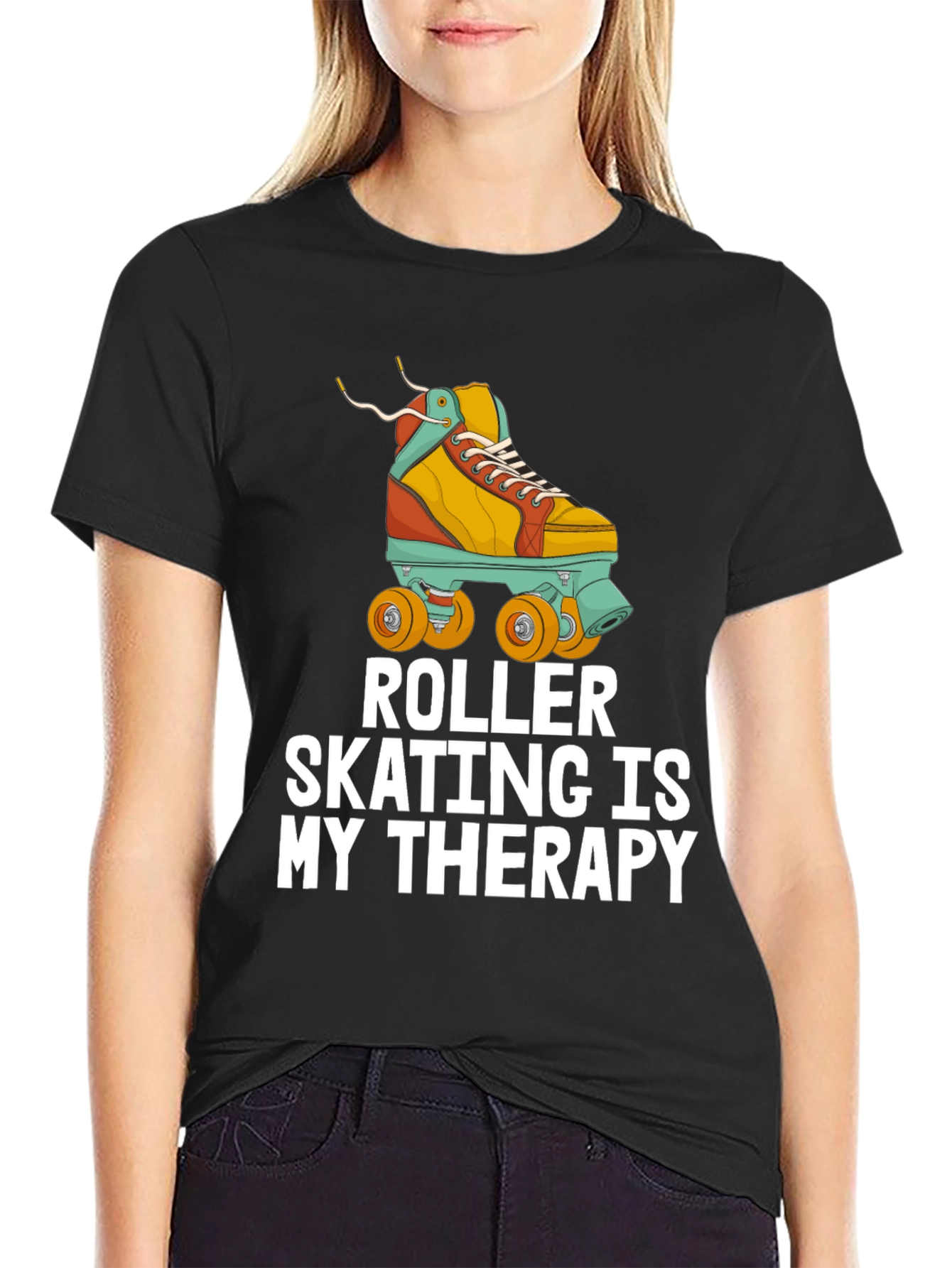 Roller Skating is My Therapy T-Shirt - Cool Skater Tee