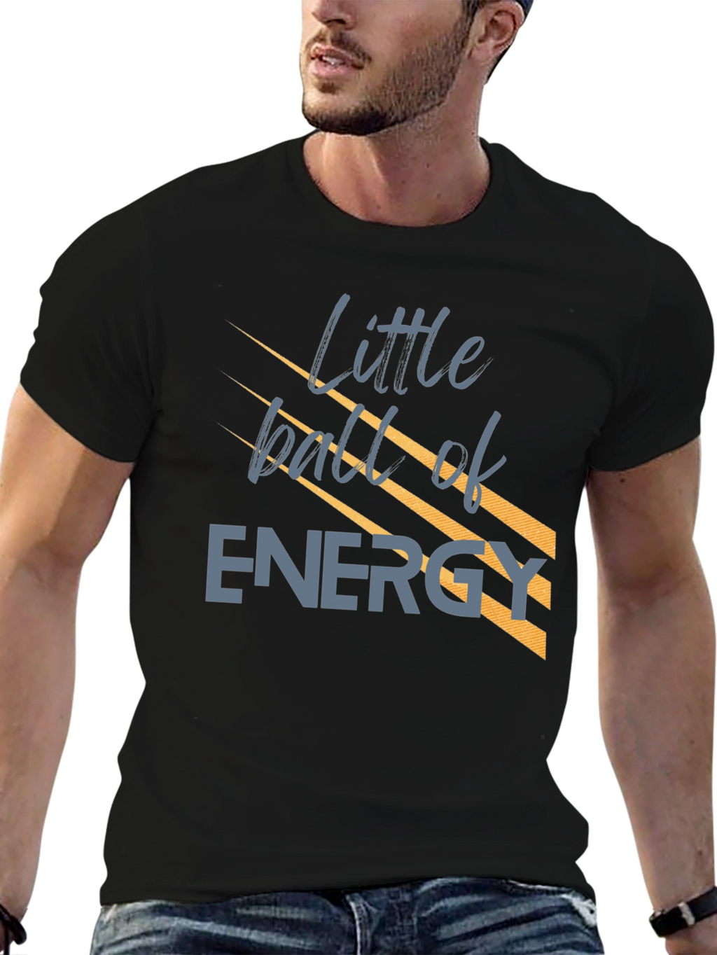 Little Ball of Energy T-Shirt - Black Graphic Tee