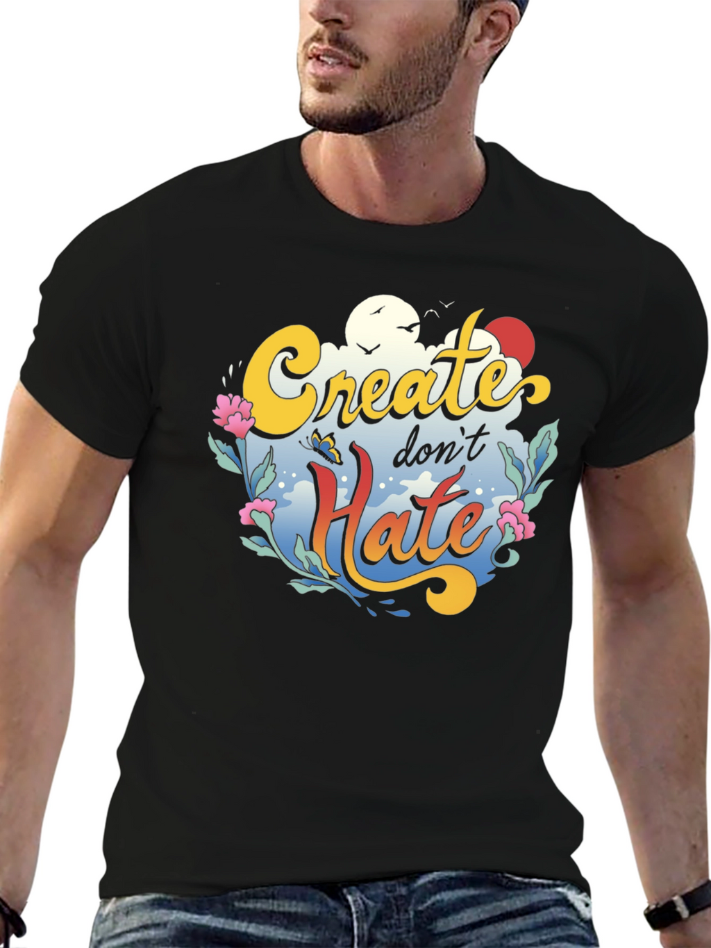 Create Dont Hate Graphic Tee - Black