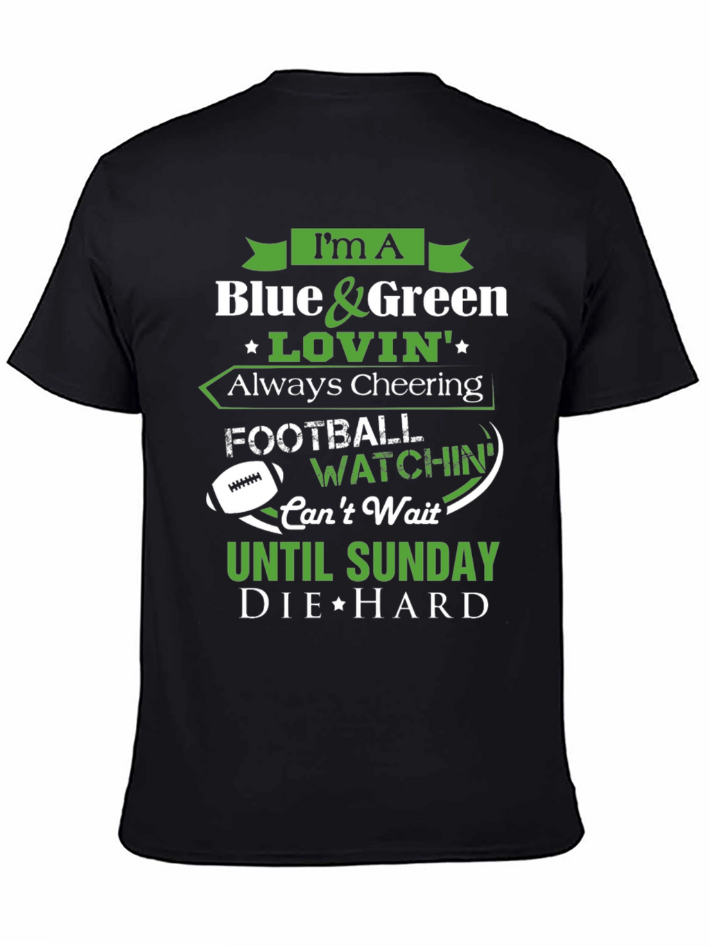 Blue & Green Football Fan T-Shirt