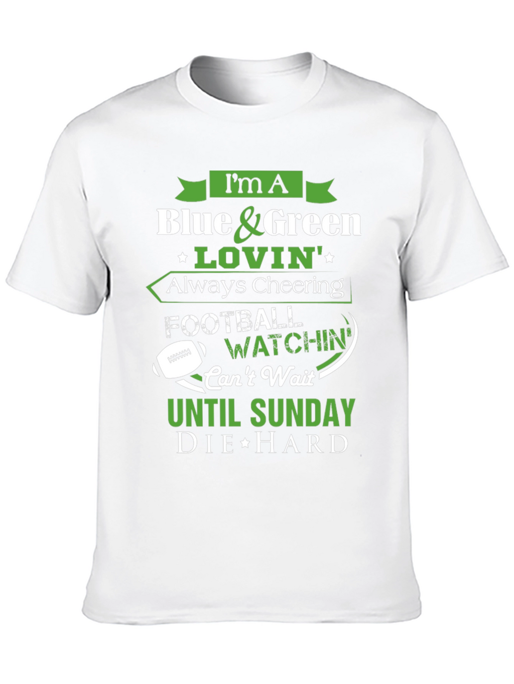 Blue & Green Football Fan T-Shirt
