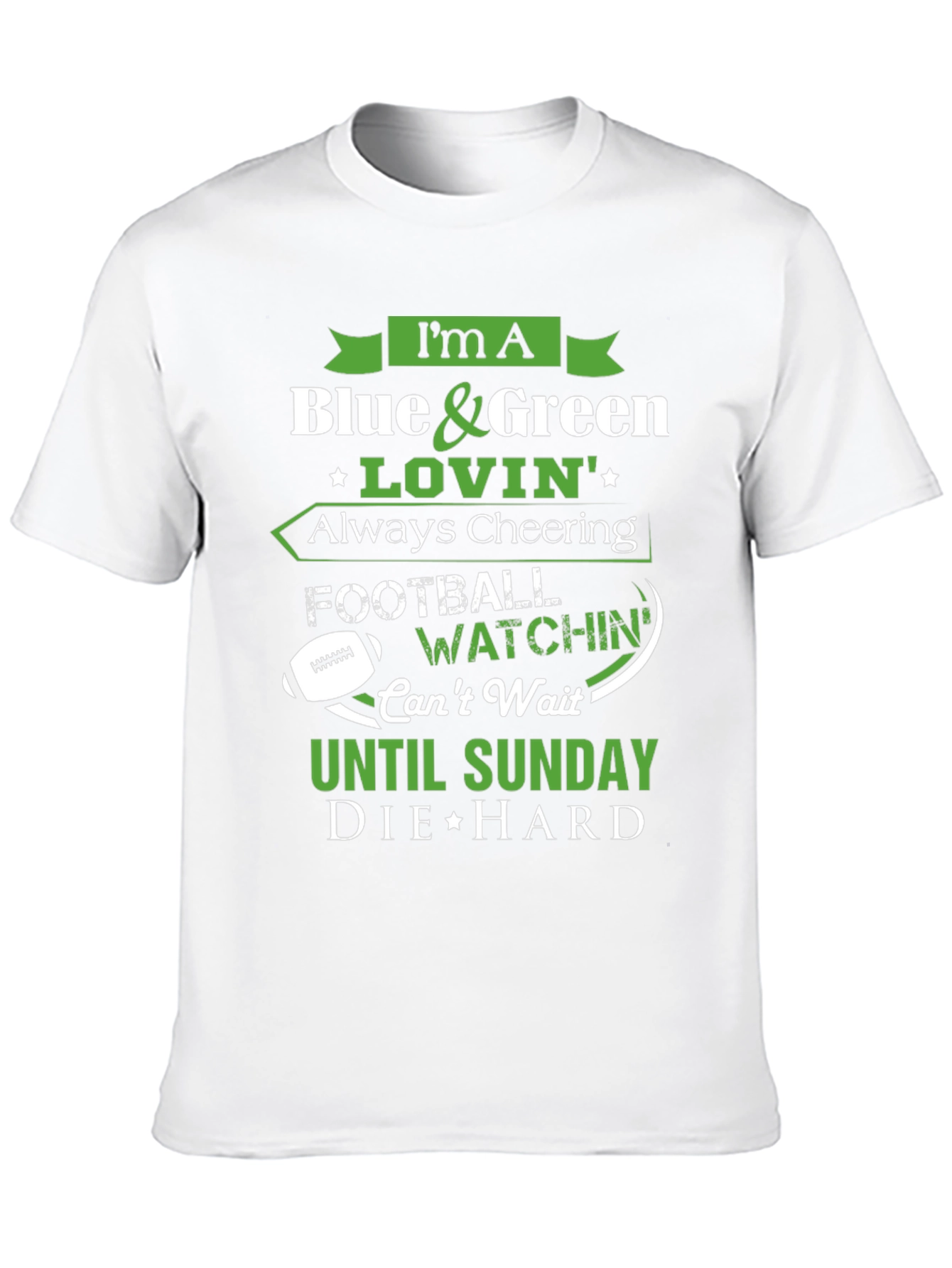 Blue & Green Football Fan T-Shirt