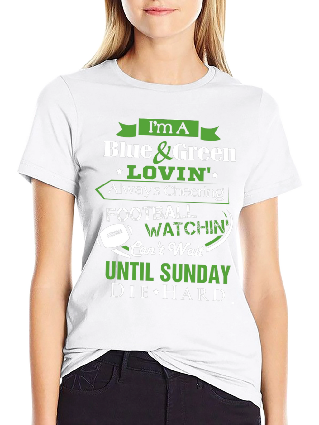 Blue & Green Football Fan T-Shirt
