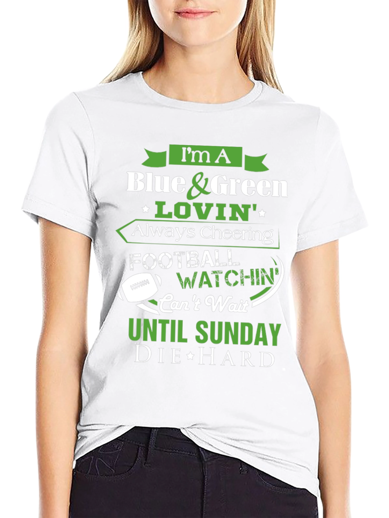 Blue & Green Football Fan T-Shirt