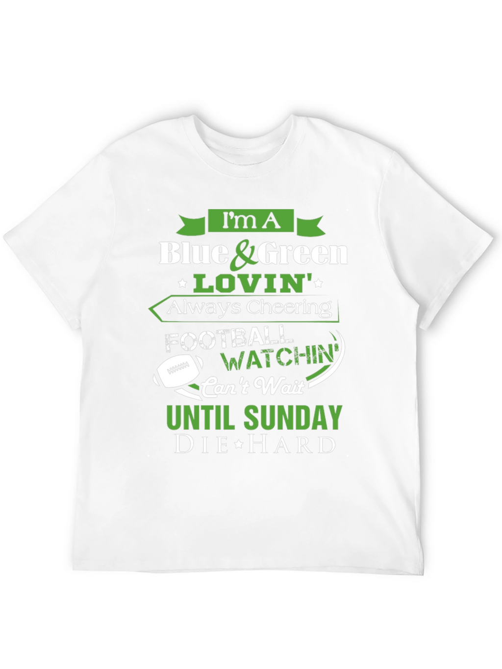 Blue & Green Football Fan T-Shirt