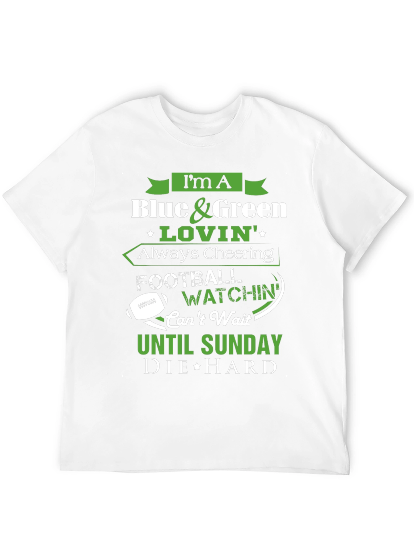 Blue & Green Football Fan T-Shirt