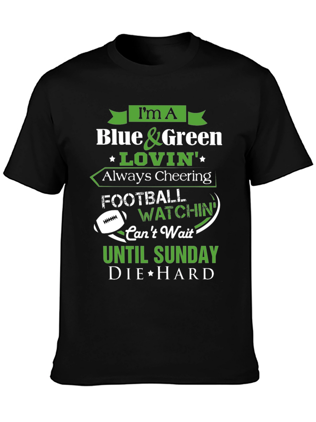 Blue & Green Football Fan T-Shirt