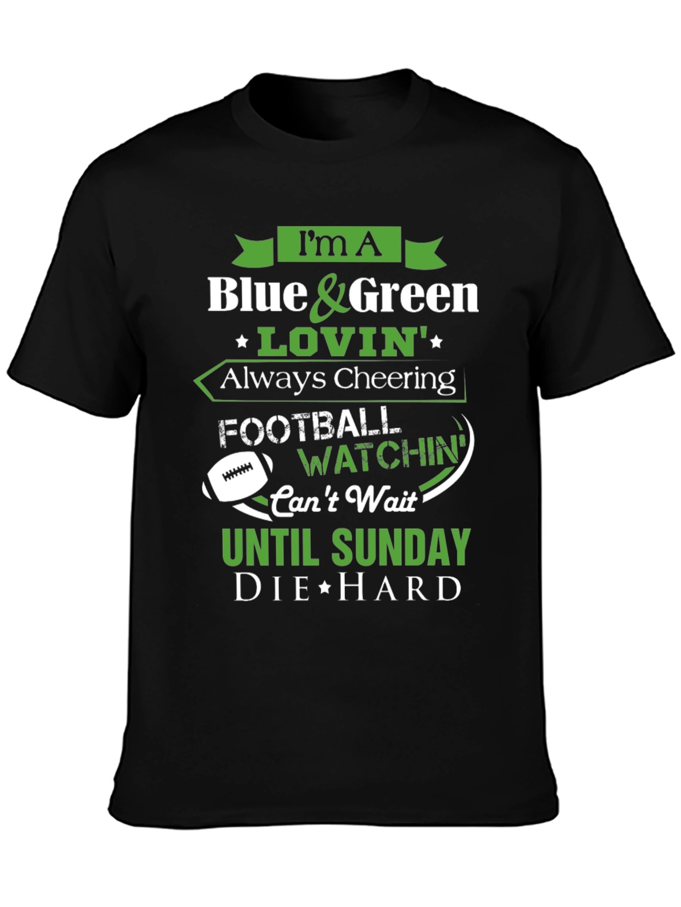 Blue & Green Football Fan T-Shirt
