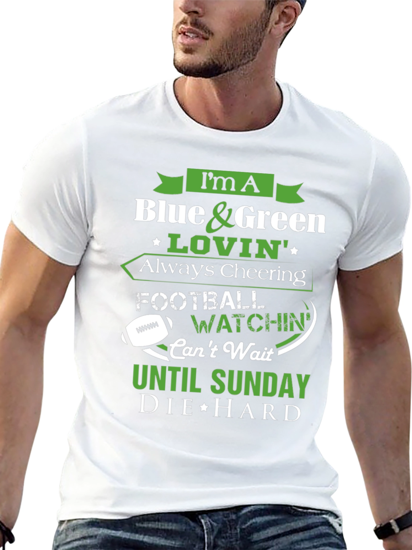 Blue & Green Football Fan T-Shirt