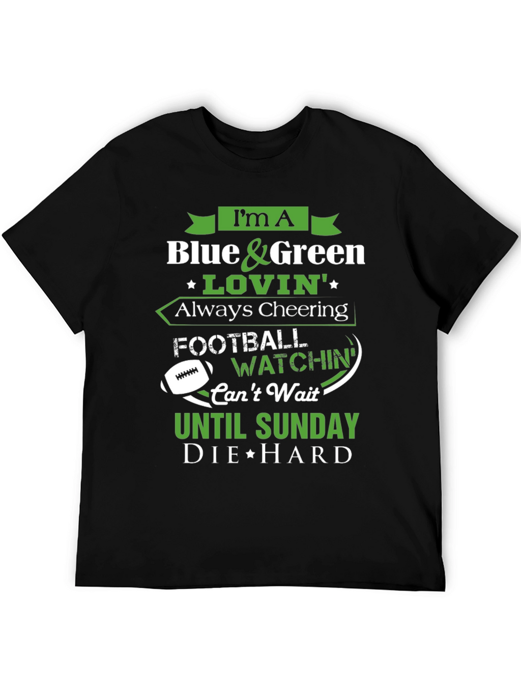 Blue & Green Football Fan T-Shirt